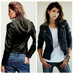 Free People Vegan Leather Moto Jacket
